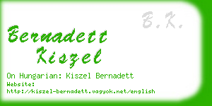 bernadett kiszel business card